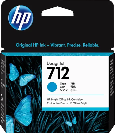 3ED67A - Картридж HP 712; Цвет: голубой; 29 мл; Совместимость: HP DesignJet T210/ T230/ T250/ T630/ T650/ Studio