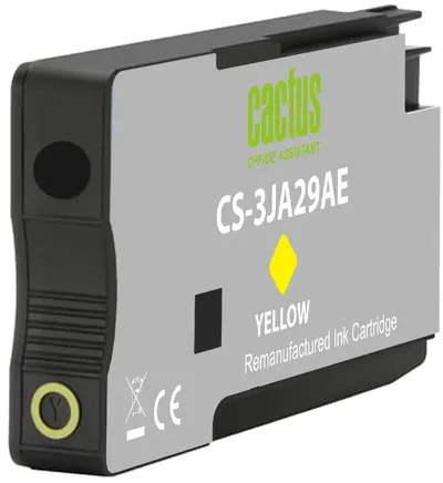 Картридж струйный Cactus 963XL CS-3JA29AE (есть ограничения по прошивке) желтый (25.5 мл) для HP OfficeJet Pro 9010/9010e/9012/9014/9015/9016/9019