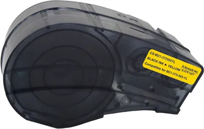 Картридж ленточный Cactus CS-M21-375595YL черный шрифт, желтый фон (9.5 мм, 6.4 м) для Brady BMP21-PLUS, BMP21-LAB