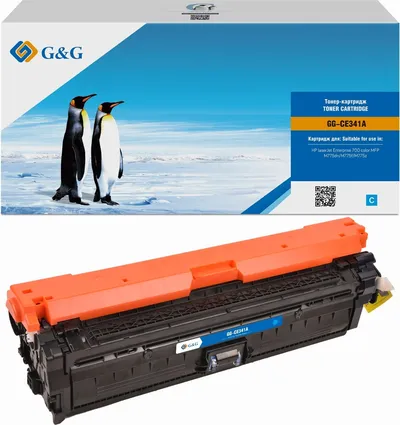 Тонер-картридж G&G - 651A, Лазерный, Голубой, 16000стр, аналог HP 651A, GG-CE341A