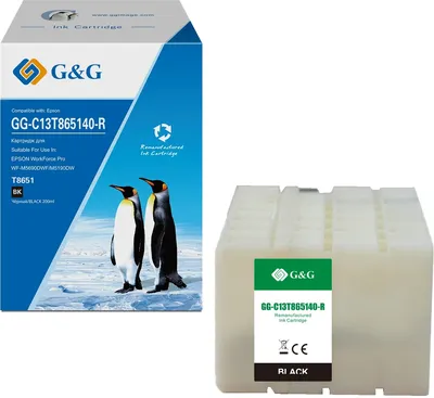 Картридж струйный G&G GG-C13T865140-R T8651 черный (200мл) для Epson  WF Pro WF-M5690DWF/M5190DW