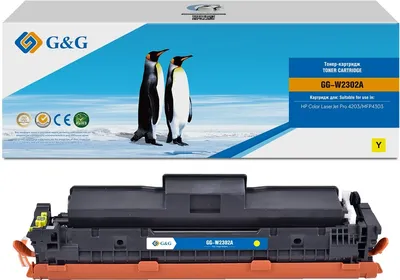 Тонер-картридж G&G - W2302A, Лазерный, Желтый, 1800стр, аналог HP W2302A, с чипом, GG-W2302A