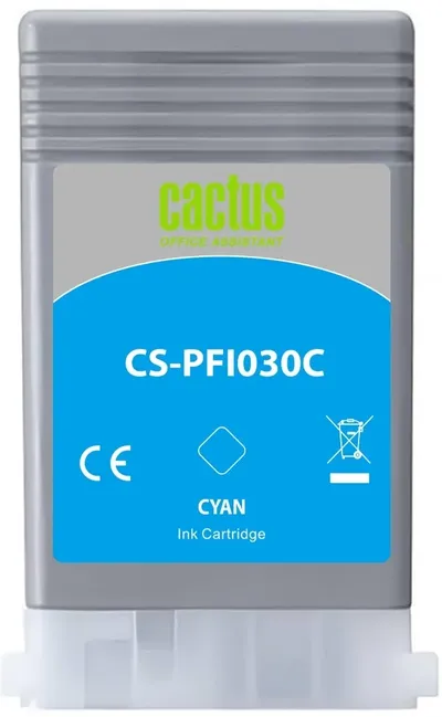 Картридж струйный Cactus CS-PFI030C, голубой, 55мл, для Canon imagePrograf