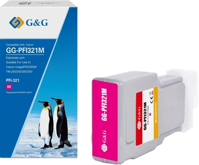 Картридж струйный G&G GG-PFI321M пурпурный (300мл)  для  Canon  imagePROGRAF TM-250/255/350/355