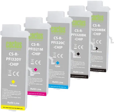 Картридж Cactus CS-R-PFI321SET-CHIP, набор 5шт, для Canon imagePROGRAF
