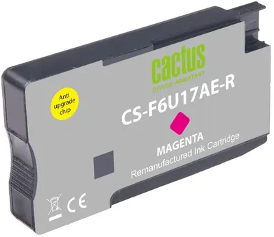 Картридж струйный Cactus CS-F6U17AE-R, пурпурный, 24мл, для HP OJ Pro