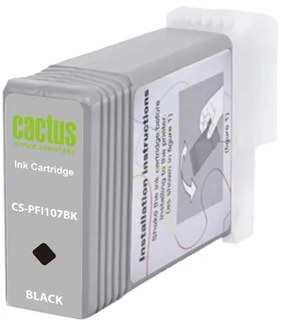 Картридж струйный Cactus CS-PFI107BK, черный, 130 мл