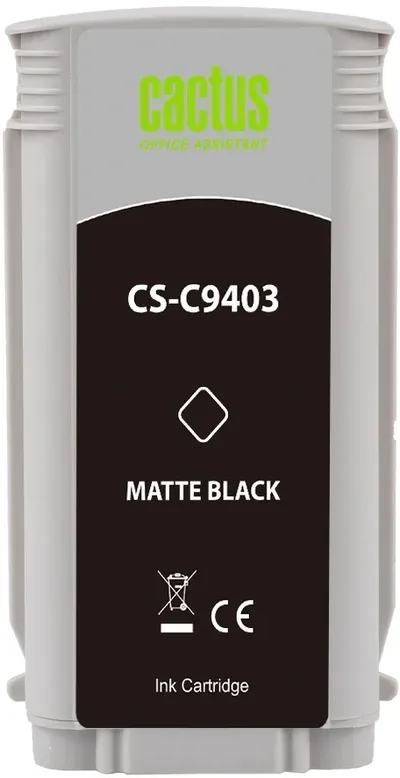 Картридж струйный Cactus CS-C9403, №72 черный матовый, 130мл, для HP DesignJet