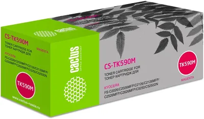 Картридж лазерный Cactus CS-TK590M, пурпурный, 5000 стр., для Kyocera FS-C2026MFP