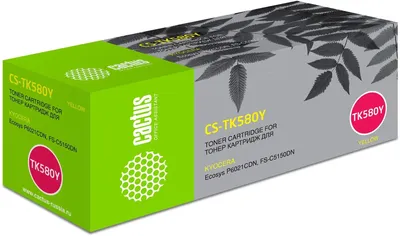 Картридж Cactus CS-TK580Y, желтый, 2800 стр.
