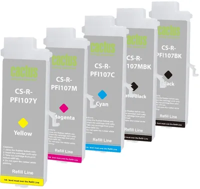 Картридж струйный Cactus CS-R-PFI107SET, набор 5шт., для Canon imageProGRAF