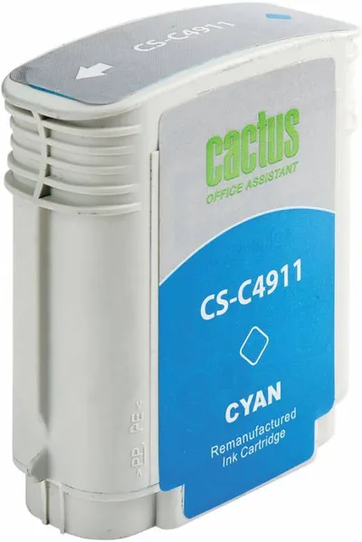 Картридж струйный CACTUS (CS-C4911) для плоттеров HP DesignJet 500/510/800, голубой, 72 мл