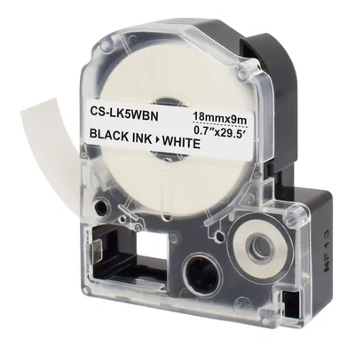 Картридж ленточный Cactus CS-LK5WBN, черный/белый, 18×9мм, для Epson