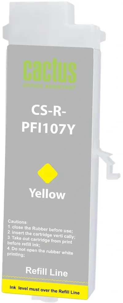Картридж струйный CACTUS CS-R-PFI107Y, желтый, 260мл, для Canon imageProGRAF