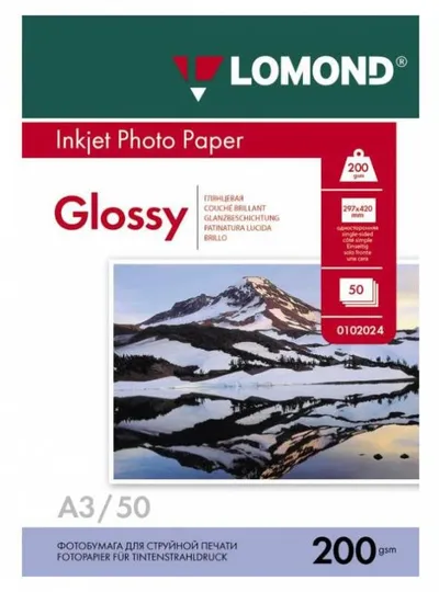 (Поврежденная упаковка) (разрезана бумага, 3 листа) Бумага Lomond 0102024 A3/200г/м2/50л./белый глянцевое для струйной печати