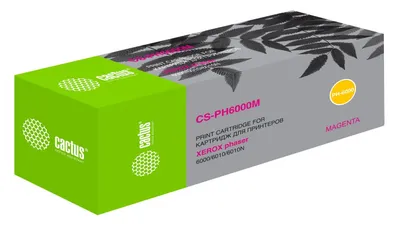 -/ Картридж лазерный Cactus CS-PH6000M 106R01632 пурпурный (1000стр.) для Xerox Phaser 6000/6010