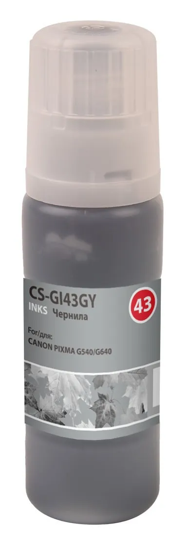Чернила CACTUS CS-GI43GY, 60мл, серый, водные для Canon Pixma G640/540