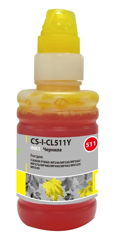 Чернила Cactus CS-I-CL511Y, 100мл, желтый, для Canon Pixma MP240/MX320