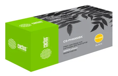 Тонер-картридж CACTUS - Phaser 6000/6010 WorkCentre 6015, Лазерный, Черный, 2000стр, аналог Xerox 106R01634, CS-PH6000BK