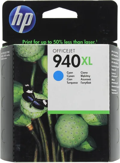 Картридж HP 940XL Cyan для Officejet Pro 8000/8500 series 20,5 ml (1400 стр) ( C4907AE )