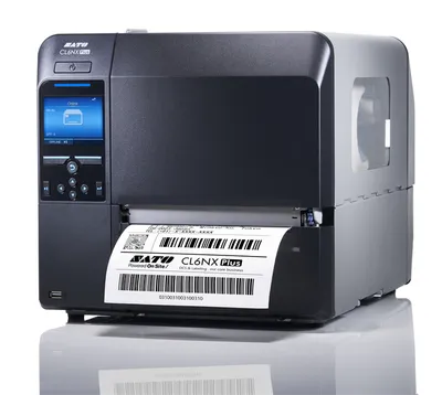 Принтер этикеток SATO CL6NX Plus 203 dpi, 6.5, TT, 10 ips (254 mm/sec), 256 MB RAM, 2 GB ROM, LCD, USB 2.0 type B, USB 2.0 type A (2 ports), RS232C, IEEE1284, LAN, NFC, SZPL, SDPL, SIPL, EPL or STCL, with EU power cab