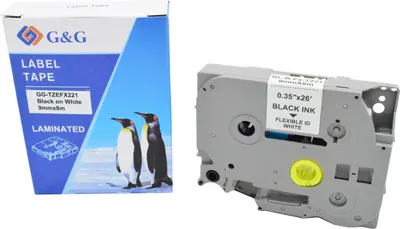Картридж ленточный G&G GG-TZEFX221 черный на белом 9x8  для Brother 1010/1280/1280VP/2700VP