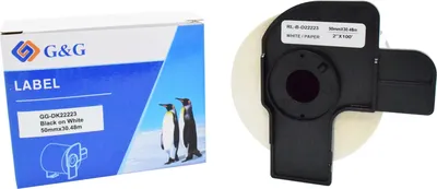 Картридж ленточный G&G GG-DK22223 черный на белом 50x30.48 для Brother P-touch QL-500,  QL-550, QL-700, QL-800