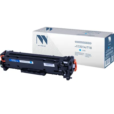 Картридж NV Print NV-CC531A/718C, Cyan, для HP/Canon, 2800 стр.