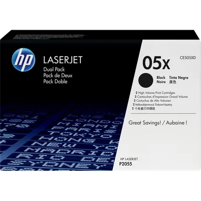<036379> Картридж лазерный HP 05X (CE505XD) для HP P2055, 2 шт. в упаковке черный [CE505XD]
