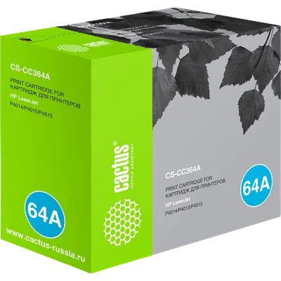 -/ Картридж лазерный Cactus CS-CC364A CC364A черный (10000стр.) для HP LJ P4014/P4015/P4515
