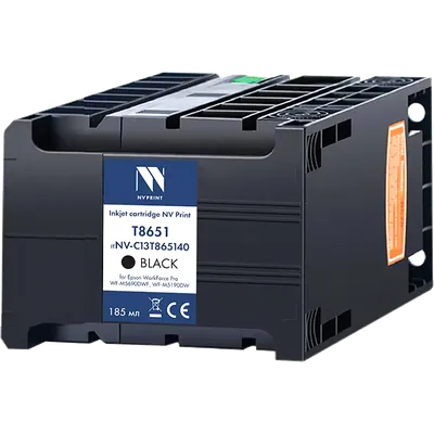 Струйный картридж NV Print T8651 (NV-C13T865140) Black (пигмент) для  Epson WorkForce Pro WF-M5690DWF, WF-M5190DW (10 000 стр) совместимый