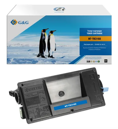 Тонер-картридж G&G GG-TK3160 черный (12500стр.) для Kyocera ECOSYS P3045dn/P3050dn/P3055dn/P3060dn (существенное повреждение коробки)