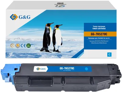 Картридж лазерный G&G GG-TK5270C, голубой, 6000 стр., с чипом