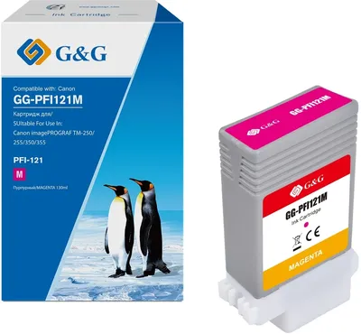 Картридж струйный G&G GG-PFI121M пурп.пигм. (130мл) для  Canon imagePROGRAF TM-250/255/350/355