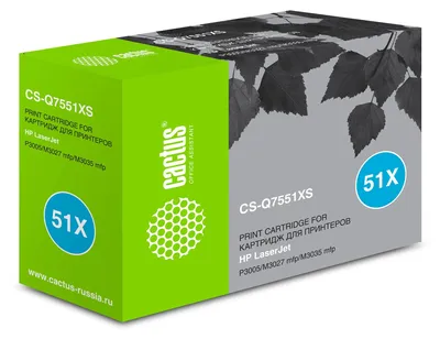 Картридж лазерный Cactus CS-Q7551X для HP LaserJet P3005, M3035MFP, M3027MFP, черный, 13000 стр.
