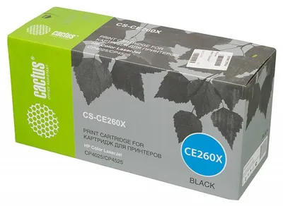Картридж лазерный Cactus CS-CE260X для HP Color LaserJet CP4025, CP4525, CM4540, черный, 17000 стр.