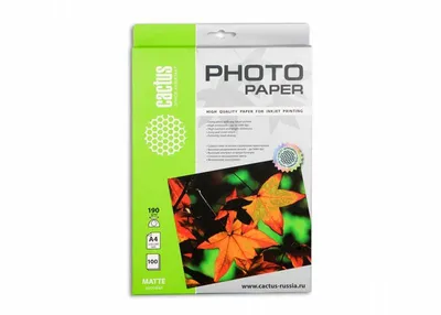 Фотобумага Cactus CS-MA4190100, A4, 190 г/м², матовая, 100 л