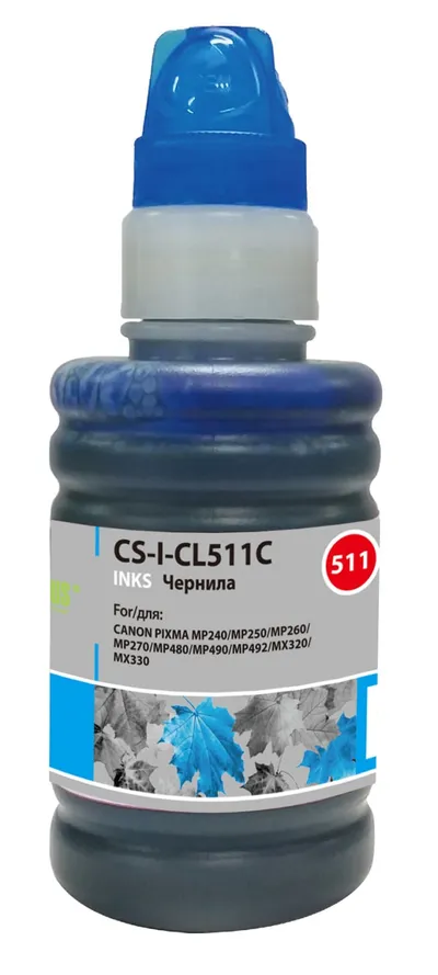 Чернила Cactus CS-I-CL511C, голубой, 100мл, для Canon Pixma