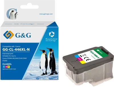 Картридж струйный G&G GG-CL-446XL-N (CL-446) голубой/пурпурный/желтый (15 мл) для Canon PIXMA MX494; MG2440/2545S/2940/2540/2540S/3040;iP2840;TS204/304/3140/3340;TR4540