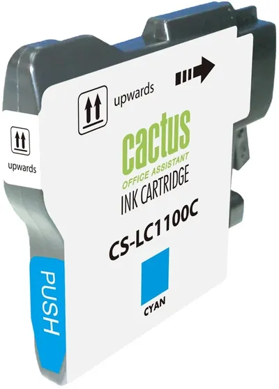 Картридж струйный Cactus CS-LC1100C, голубой, 16мл, для Brother