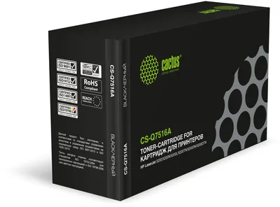 Картридж лазерный Cactus CS-Q7516A для принтеров LJ 5200/5200N/5200L/5200TN/5200DTN; Canon LBP 3500, черный, 12000 стр