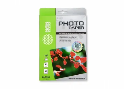 Фотобумага CACTUS CS-GA520050, A5, 200 г/м², глянцевая, 50 листов