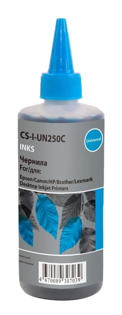 Чернила CACTUS CS-I-Un250C, 250мл, голубой, водные