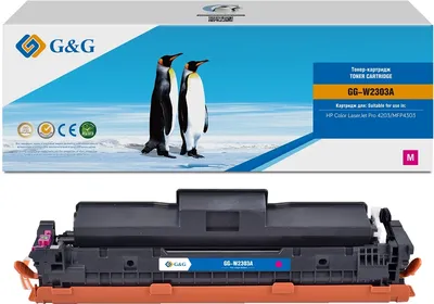 Тонер-картридж G&G - W2303A, Лазерный, Пурпурный, 1800стр, аналог HP W2303A, с чипом, GG-W2303A