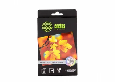 CACTUS CS-HGA626020 Фотобумага Cactus CS-HGA626020 Professional, суперглянцевая, 10x15, 260g/m2, 20p