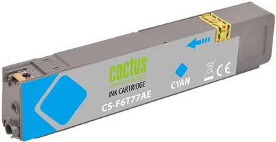 Картридж струйный Cactus CS-F6T77AE, голубой, 55 мл, для HP PageWide Pro