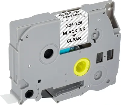Картридж ленточный CACTUS CS-TZE121, черный на прозрачном, 9×8, для Brother PT