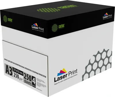 Бумага Cactus CS-LPA3250250 A3 марка A/250г/м2/250л./белый CIE170% для лазерной печати