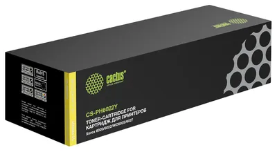 Тонер-картридж CACTUS - Phaser 6020/6022/WorkCentre 6025/6027, Лазерный, Желтый, 1000стр, аналог Xerox 106R02762, CS-PH6022Y