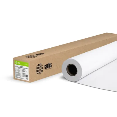 Бумага Cactus CS-PG230-91430 рулон 36" (A0) 914 мм х 30 м, 230 г/м?, белый, глянцевая, универсальная (с покрытием), втулка 2" (50,8 мм)